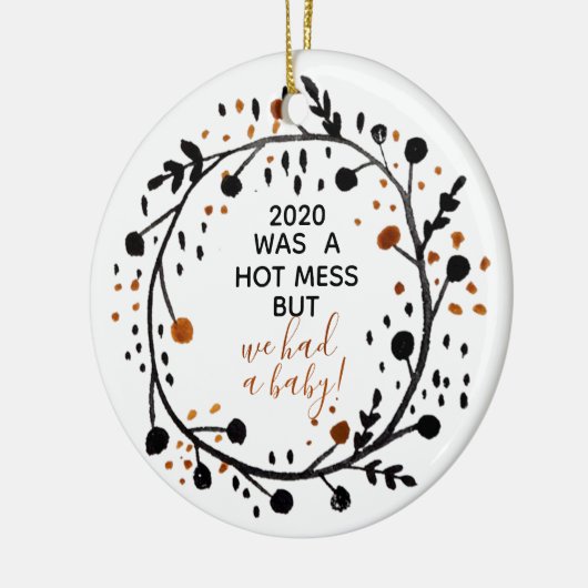 初めてのクリスマス結婚したが一緒にベビーした セラミックオーナメント (左)