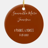 初めてのクリスマス結婚したが一緒にベビーした セラミックオーナメント (裏面)