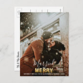 初めてのクリスマス結婚したとメリー金ゴールド | 写真の追加 シーズンポストカード (正面/裏面)