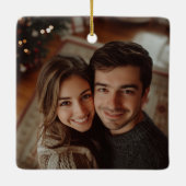 初めてのクリスマス結婚したと写メリーお洒落真 セラミックオーナメント (裏面)