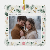 初めてのクリスマス結婚したと写メリーお洒落真 セラミックオーナメント (正面)