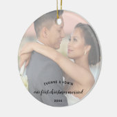 初めてのクリスマス結婚したの両面写真 セラミックオーナメント (左)