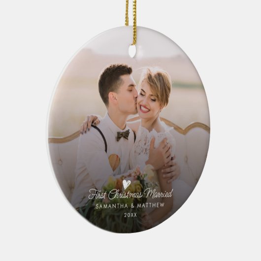 初めてのクリスマス結婚したの休日 セラミックオーナメント (右)