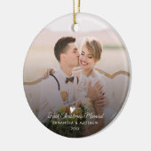 初めてのクリスマス結婚したの休日 セラミックオーナメント (左)