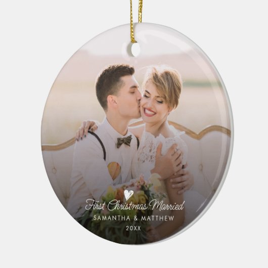 初めてのクリスマス結婚したの休日 セラミックオーナメント (左)