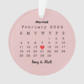 初めてのクリスマス結婚したの写真と日付セラミック オーナメント (正面)