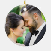 初めてのクリスマス結婚したの写真 セラミックオーナメント (裏面)