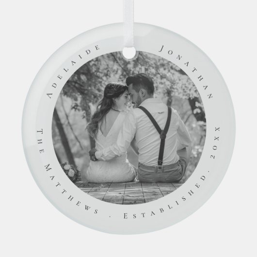 初めてのクリスマス結婚したの更新日の設定 ガラスオーナメント (正面)