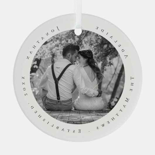 初めてのクリスマス結婚したの更新日の設定 ガラスオーナメント (裏面)