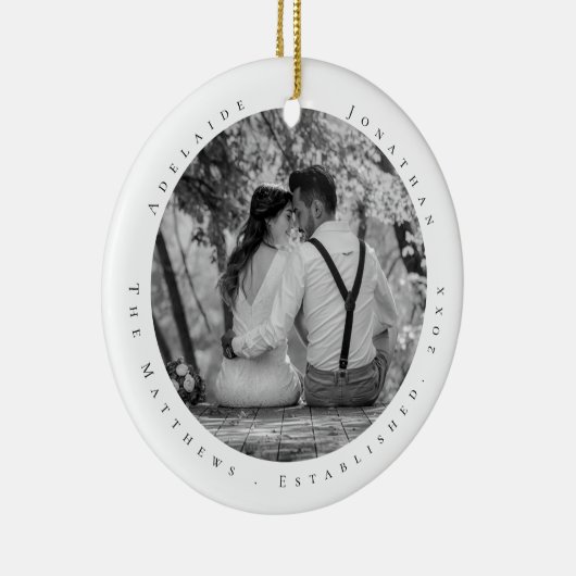 初めてのクリスマス結婚したの更新日の設定 セラミックオーナメント (右)