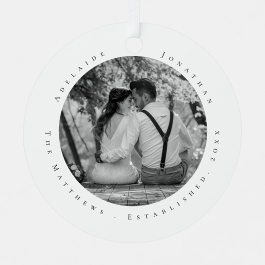 初めてのクリスマス結婚したの更新日の設定 メタルオーナメント (正面)