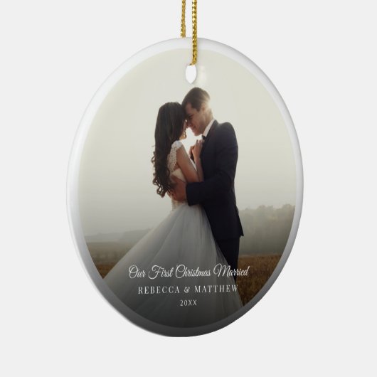 初めてのクリスマス結婚したの結婚写真保存 セラミックオーナメント (右)