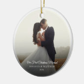 初めてのクリスマス結婚したの結婚写真保存 セラミックオーナメント (左)