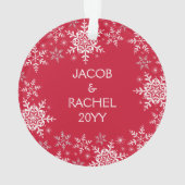 初めてのクリスマス結婚したのMr.&ミセス・スノーフレーク オーナメント (裏面)