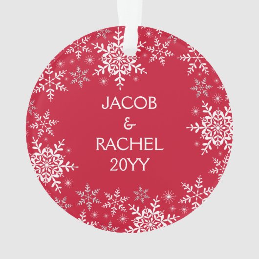 初めてのクリスマス結婚したのMr.&ミセス・スノーフレーク オーナメント (裏面)