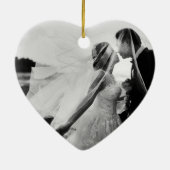 初めてのクリスマス結婚したはミセスの写結婚真 セラミックオーナメント (裏面)