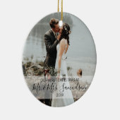 初めてのクリスマス結婚したは写真2枚(&M) セラミックオーナメント (右)