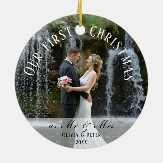 初めてのクリスマス結婚したはMr.そしてミセス セラミックオーナメント (裏面)