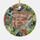 初めてのクリスマス結婚したはMr.フォト夫人 セラミックオーナメント (裏面)