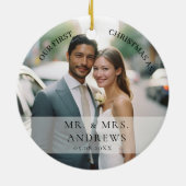 初めてのクリスマス結婚したはMr.フォト夫人 セラミックオーナメント (裏面)