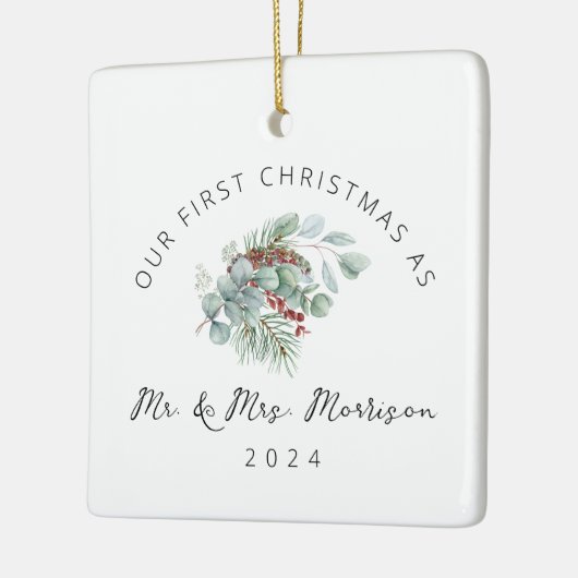 初めてのクリスマス結婚したはMr.フォト夫人 セラミックオーナメント (左)