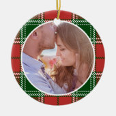 初めてのクリスマス結婚したはMr.ミセス・フォト セラミックオーナメント (正面)