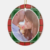 初めてのクリスマス結婚したはMr.ミセス・フォト セラミックオーナメント (左)