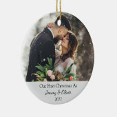 初めてのクリスマス結婚したをフォトセラミックオーナメントとして セラミックオーナメント (右)