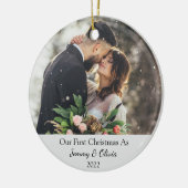 初めてのクリスマス結婚したをフォトセラミックオーナメントとして セラミックオーナメント (左)