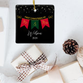 初めてのクリスマス結婚したをMr.And Mrs.金ゴールド・スクリプトとして セラミックオーナメント