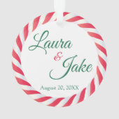 初めてのクリスマス結婚したアクリルオーナメント オーナメント (裏面)