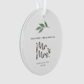 初めてのクリスマス結婚したアクリルオーナメント オーナメント (正面)