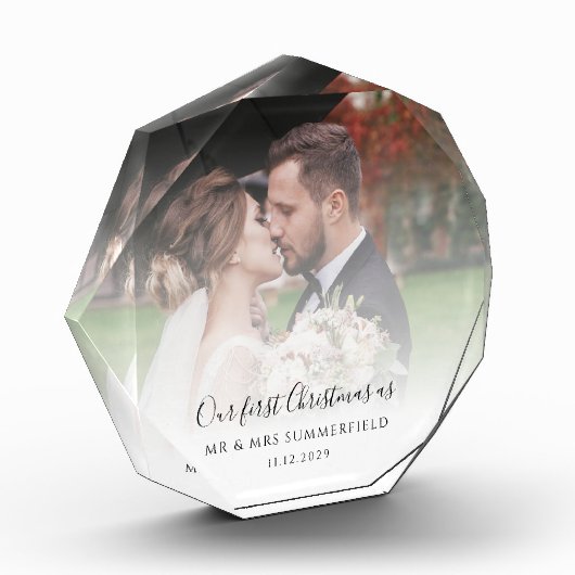 初めてのクリスマス結婚したウエディングデイカップルフォト フォトブロック (左)