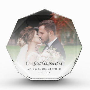 初めてのクリスマス結婚したウエディングデイカップルフォト フォトブロック