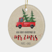 初めてのクリスマス結婚したオーナメントパーソナライズされたギフト セラミックオーナメント (左)
