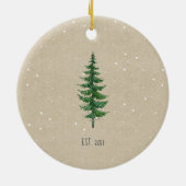 初めてのクリスマス結婚したオーナメントパーソナライズされたギフト セラミックオーナメント (裏面)