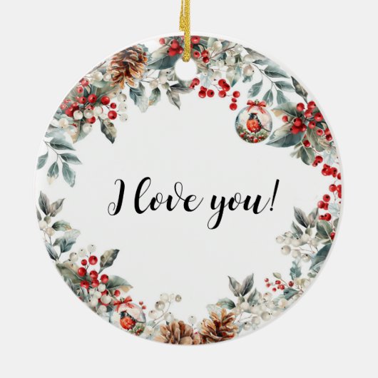 初めてのクリスマス結婚したオーナメントミスター&ミセス セラミックオーナメント (裏面)