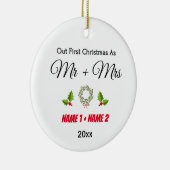 初めてのクリスマス結婚したオーナメント結婚した – ギフト セラミックオーナメント (右)