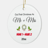 初めてのクリスマス結婚したオーナメント結婚した – ギフト セラミックオーナメント (左)