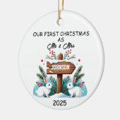 初めてのクリスマス結婚したオーナメント2025、私たちの最初 セラミックオーナメント (左)