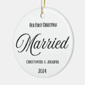 初めてのクリスマス結婚したオーナメント セラミックオーナメント (左)