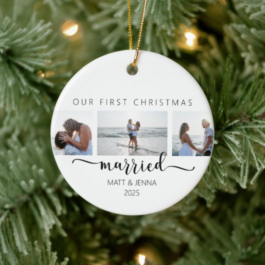 初めてのクリスマス結婚したオーナメント セラミックオーナメント (ツリー)