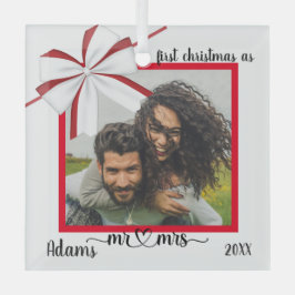 初めてのクリスマス結婚したカスタムクリスマスオーナメント ガラスオーナメント