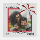 初めてのクリスマス結婚したカスタムクリスマスオーナメント ガラスオーナメント (裏面)