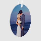 初めてのクリスマス結婚したカスタムフォトクリスマス オーナメント (正面)