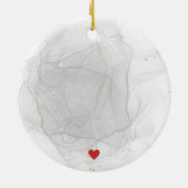 初めてのクリスマス結婚したカップル靴下 セラミックオーナメント (裏面)