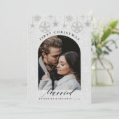 初めてのクリスマス結婚したスパークルスボホフレームフォト シーズンカード (スタンド正面)