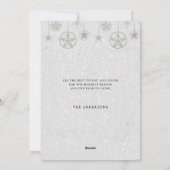 初めてのクリスマス結婚したスパークルスボホフレームフォト シーズンカード (裏面)