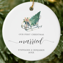 初めてのクリスマス結婚したズ結婚スレイツリーラグジュアリー セラミックオーナメント