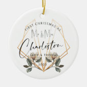 初めてのクリスマス結婚したセラミックオーナメント セラミックオーナメント (正面)